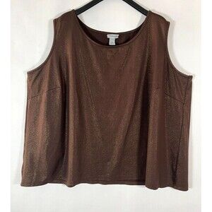 Catherines Metallic Sleeveless Tank‎ Top Size 5X Stretch Office Holiday Party